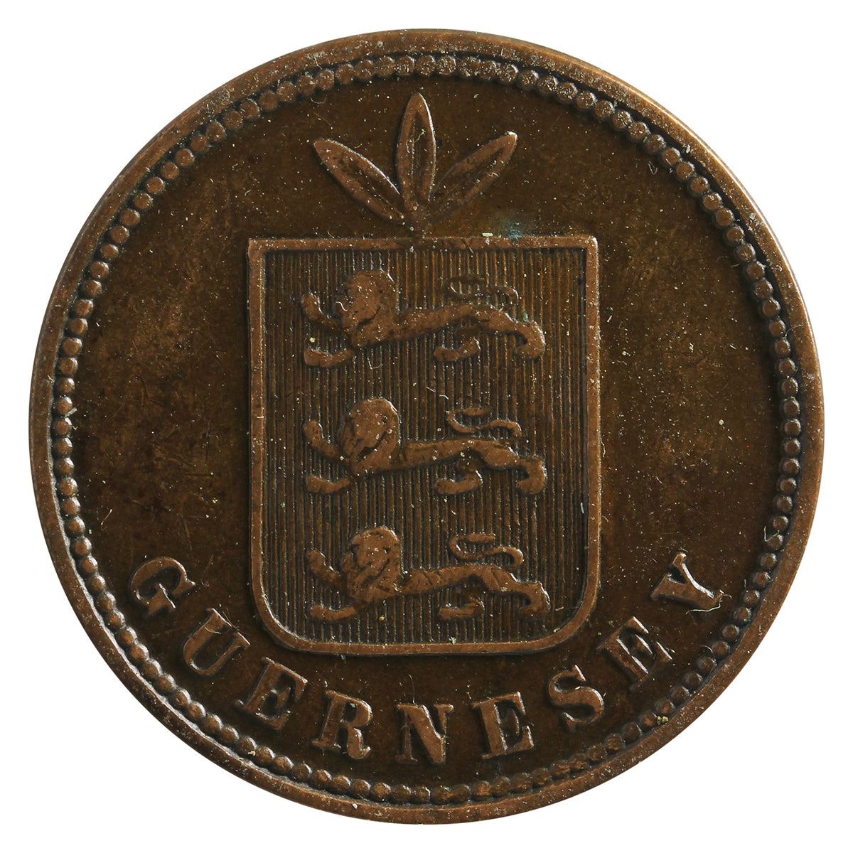 Guernsey 1864 4 Doubles VF-EF (VF30)