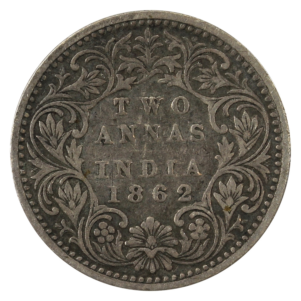 India 1862 2 Annas Fine (F12)