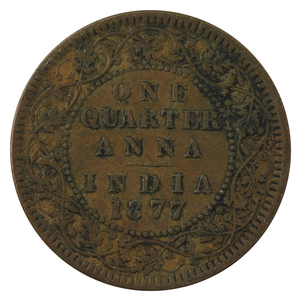 India 1877 1/4 Annas VF-EF (VF30)