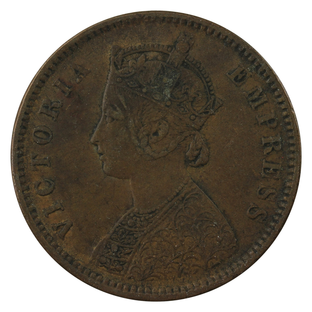 India 1877 1/4 Annas VF-EF (VF30)
