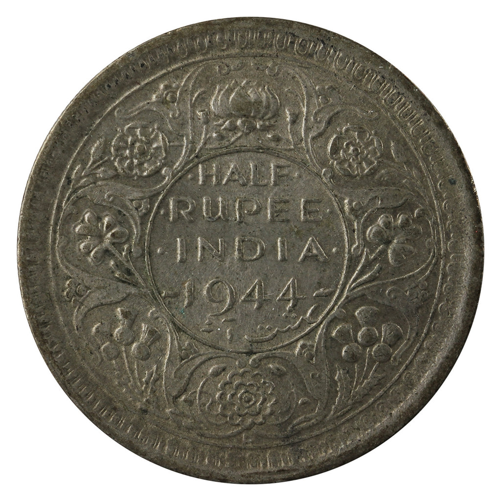 India 1944L 1/2 Rupee Extra Fine (EF40)