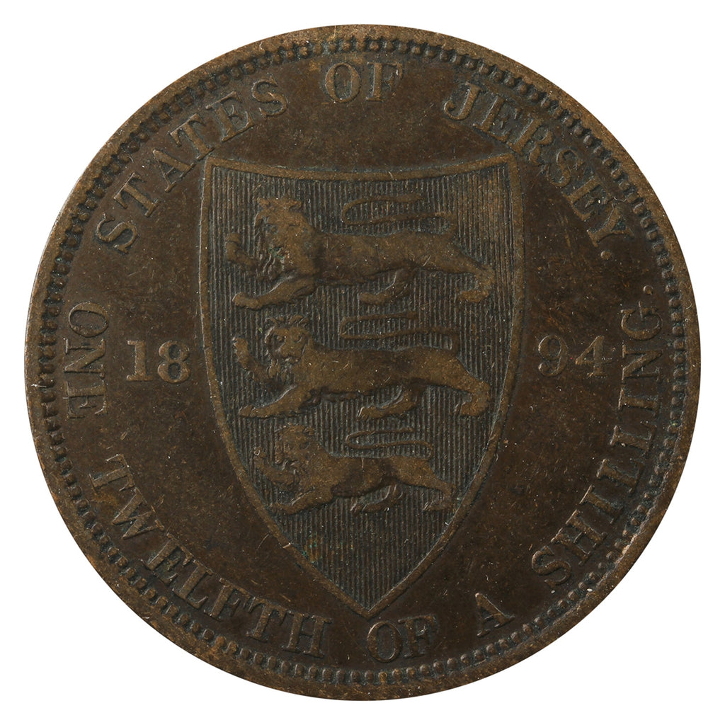 Jersey 1894 1/12 Shilling VF-EF (VF30)