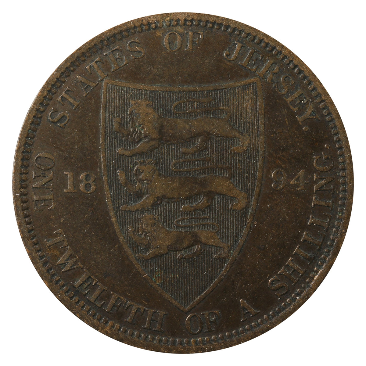 Jersey 1894 1/12 Shilling VF-EF (VF30)