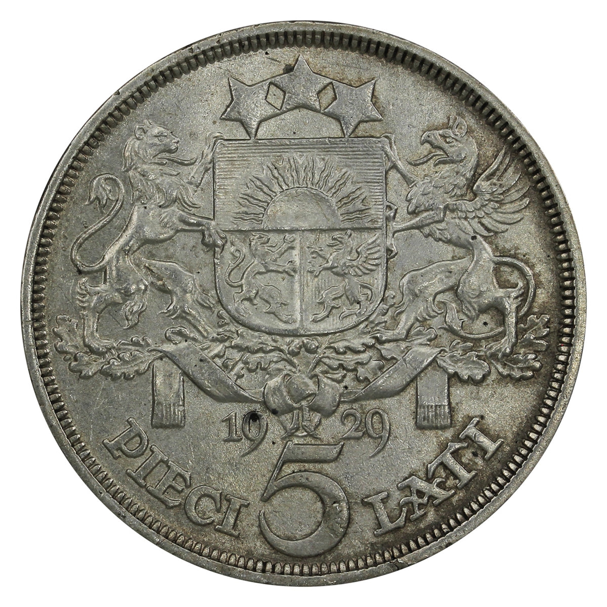 Latvia 1929 5 Lati Extra Fine (EF40) $ (L)
