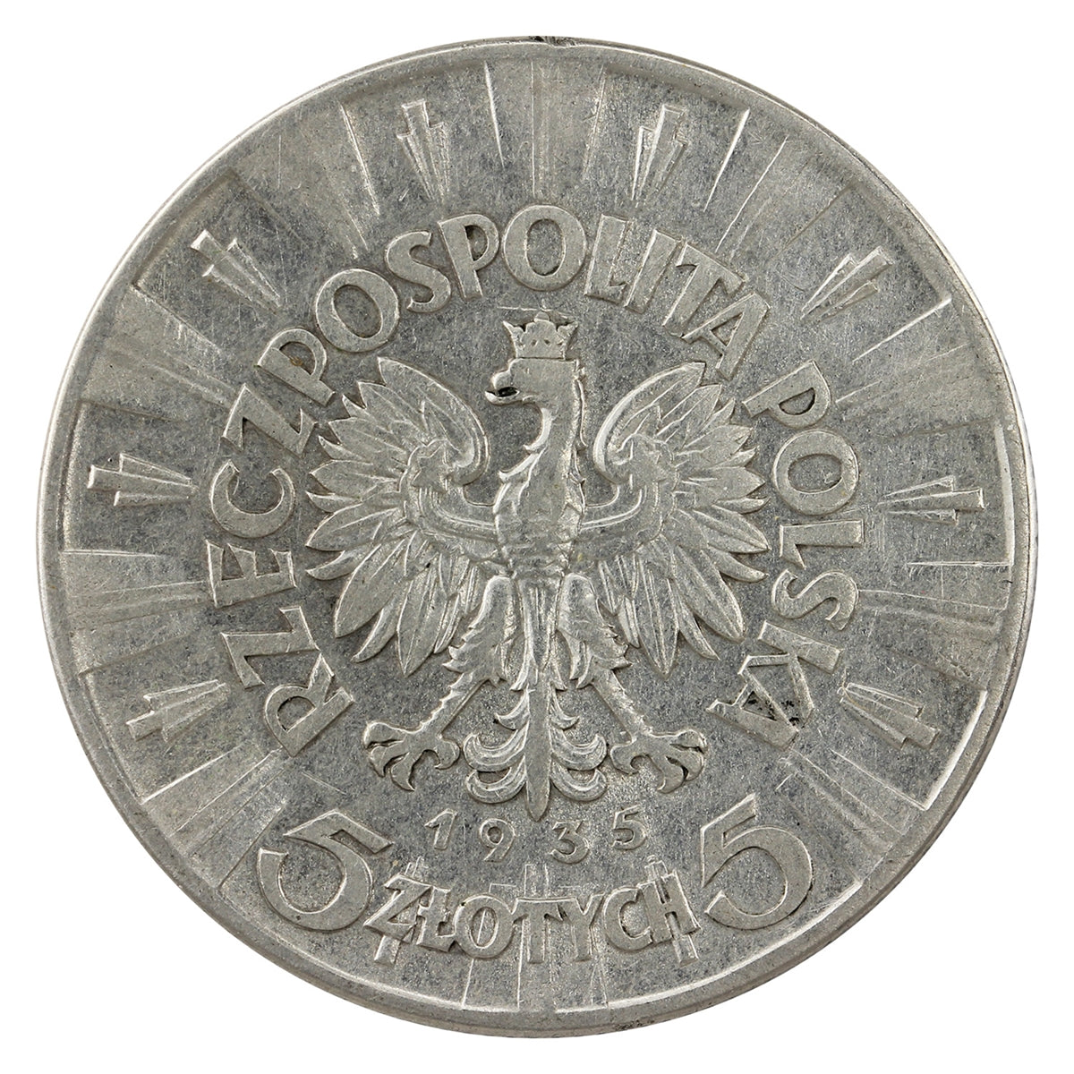 Poland 1935 5 Zlotych VF-EF (VF30)