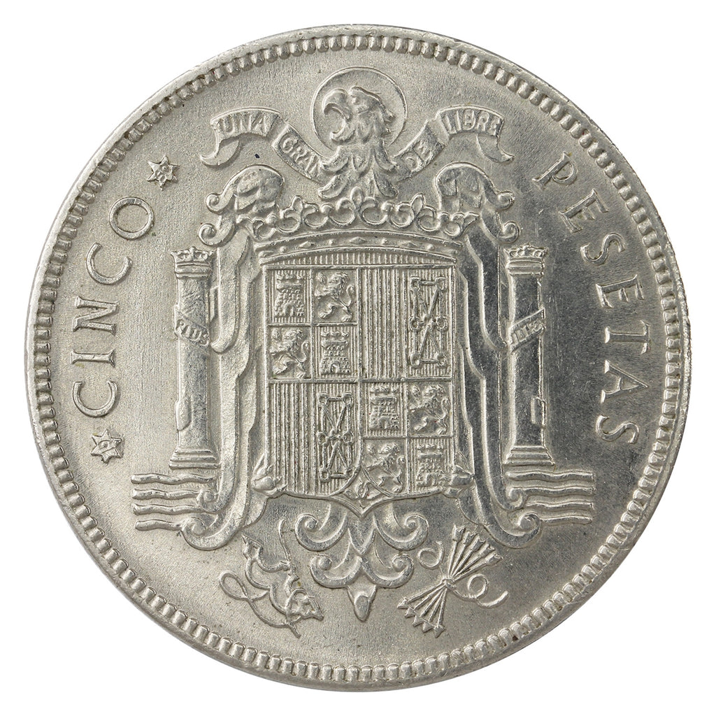 Spain 1949 50 5 Pesetas Brilliant Uncirculated (MS63)