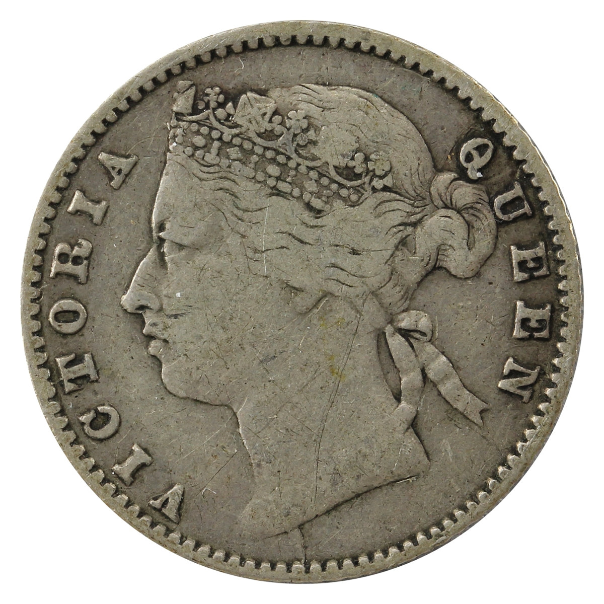 Straits Settlements 1881 10 Cents Fine (F12)