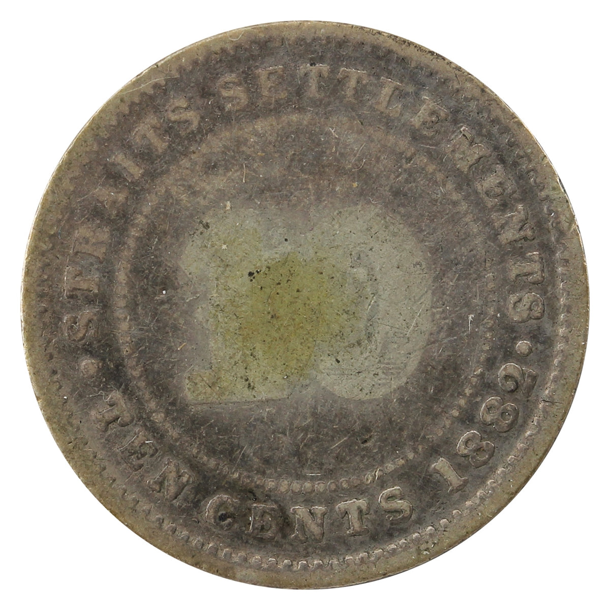 Straits Settlements 1882 10 Cents G-VG (G6)