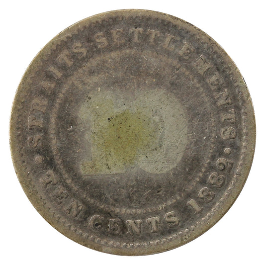 Straits Settlements 1882 10 Cents G-VG (G6)