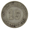 Straits Settlements 1886 10 cents Fine (F12)