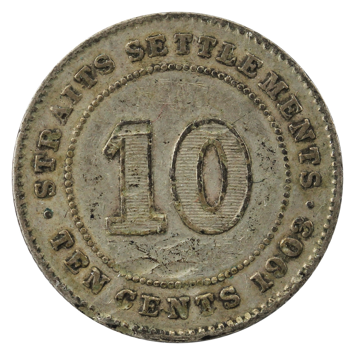 Straits Settlements 1903 10 Cents Fine (F12)
