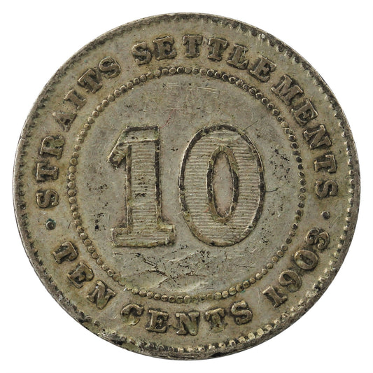 Straits Settlements 1903 10 Cents Fine (F12)