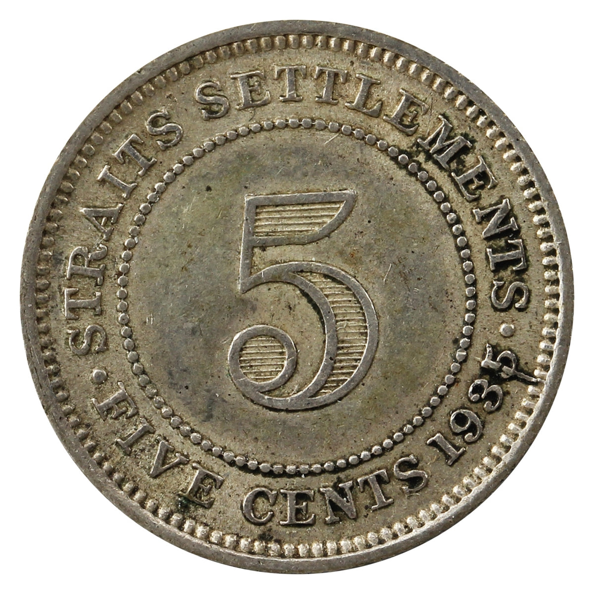 Straits Settlements 1935 10 Cents EF-AU (EF45)