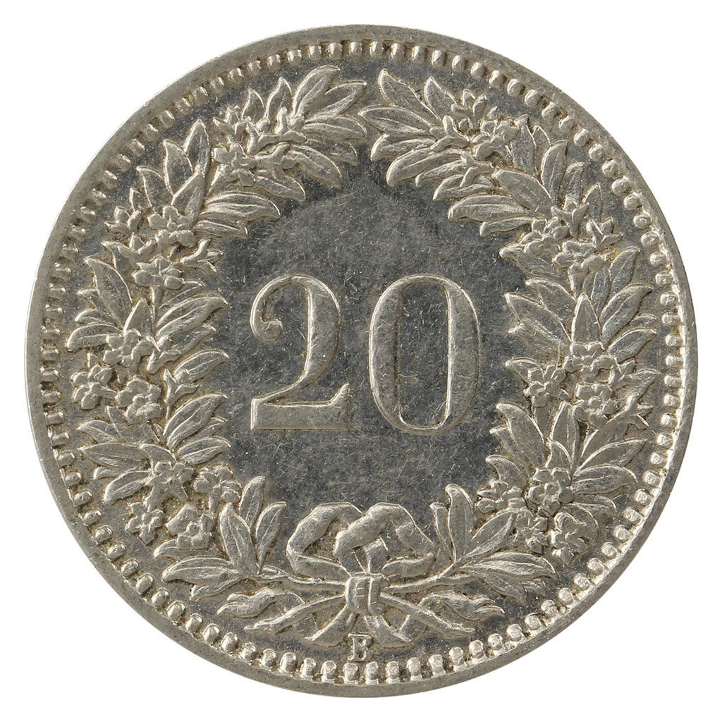 Switzerland 1929B 20 Rappen Almost Uncirculated (AU50)