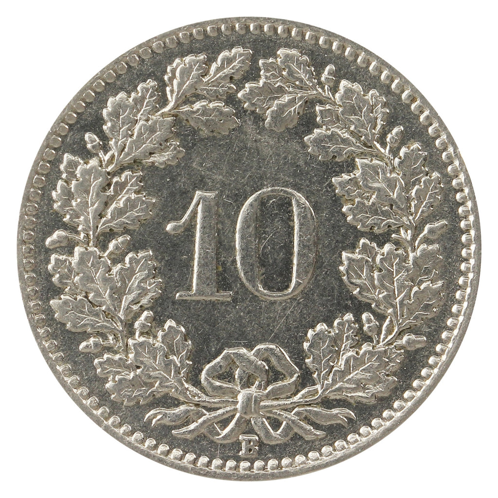 Switzerland 1933B 10 Rappen Almost Uncirculated (AU50)