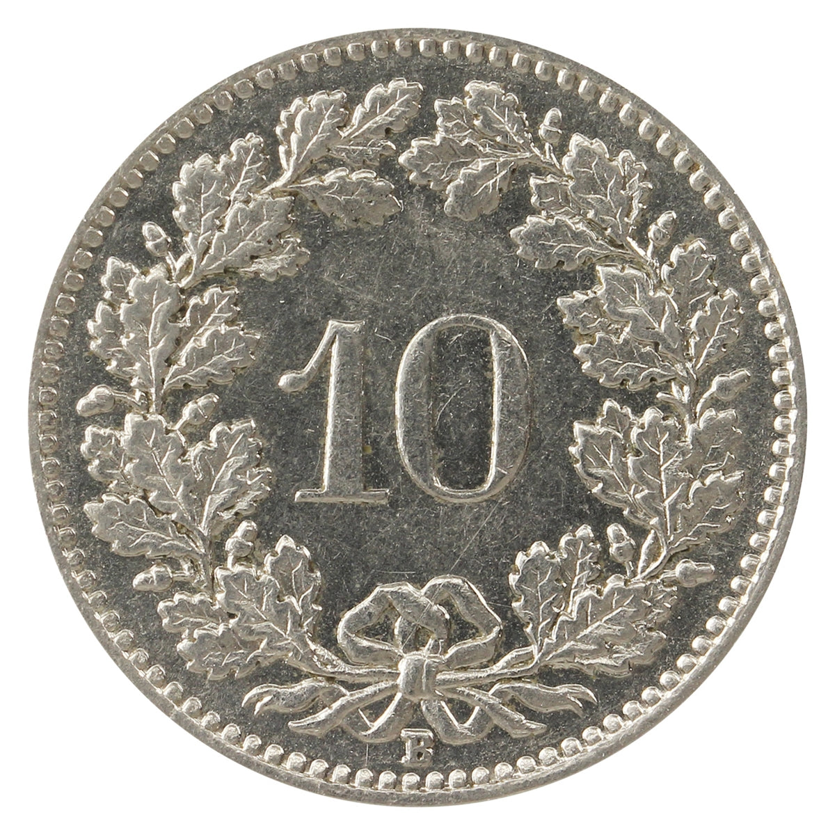 Switzerland 1933B 10 Rappen Almost Uncirculated (AU50)
