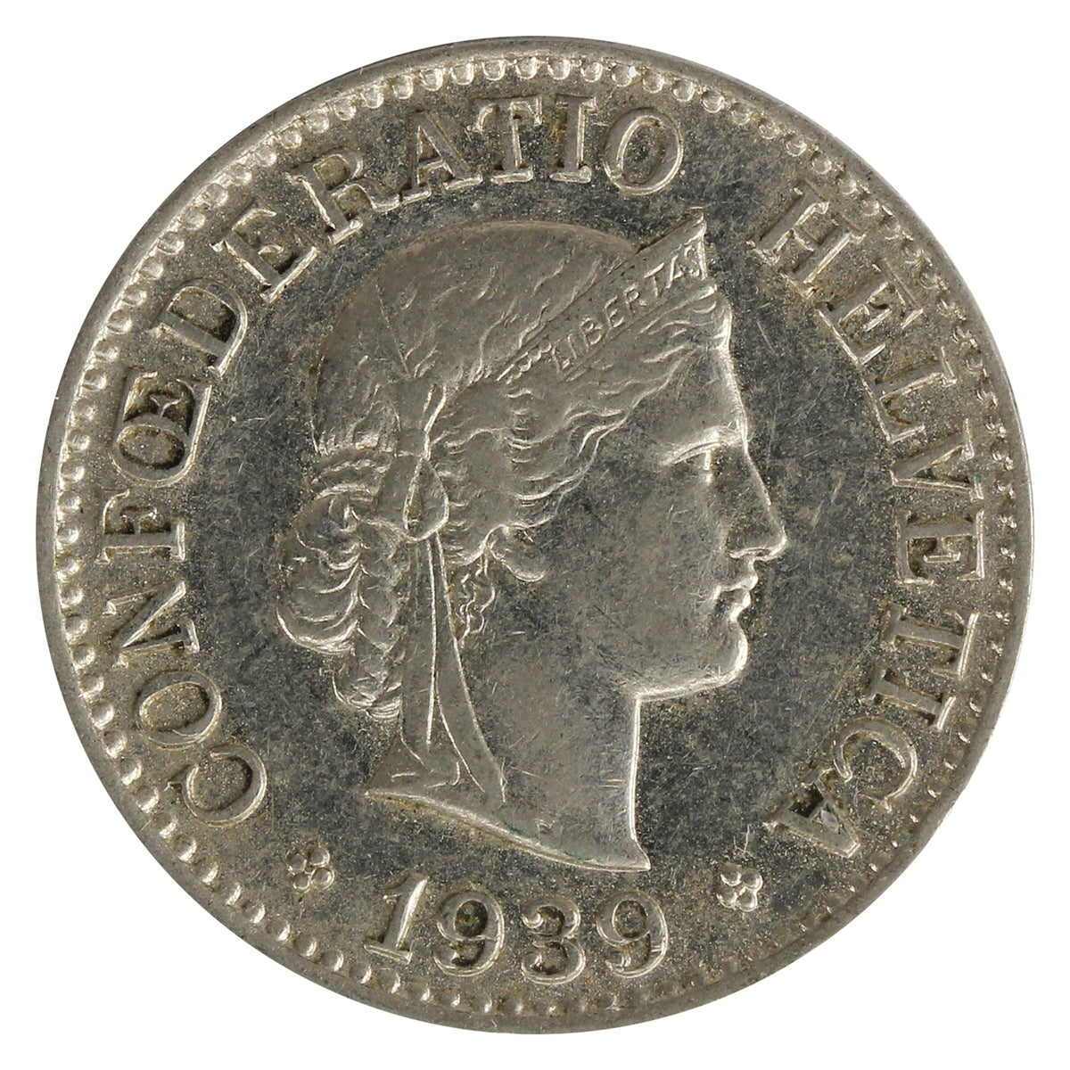 Switzerland 1939B 10 Rappen Extra Fine (EF40)