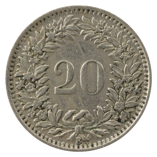 Switzerland 1939B 20 Rappen VF-EF (VF30)