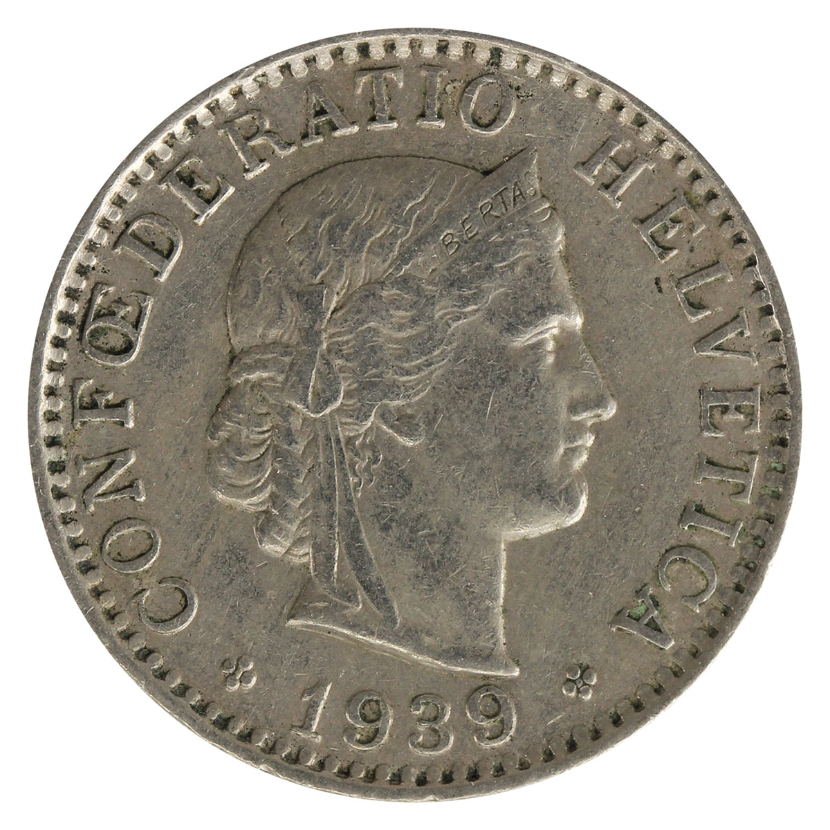 Switzerland 1939B 20 Rappen VF-EF (VF30)