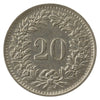 Switzerland 1945B 20 Rappen Almost Uncirculated (AU50)
