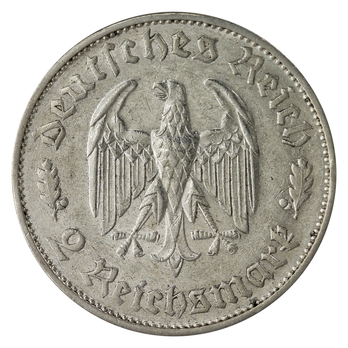 German Third Reich 1934F Friedrich Schiller 2 Marks Extra Fine (EF40) $