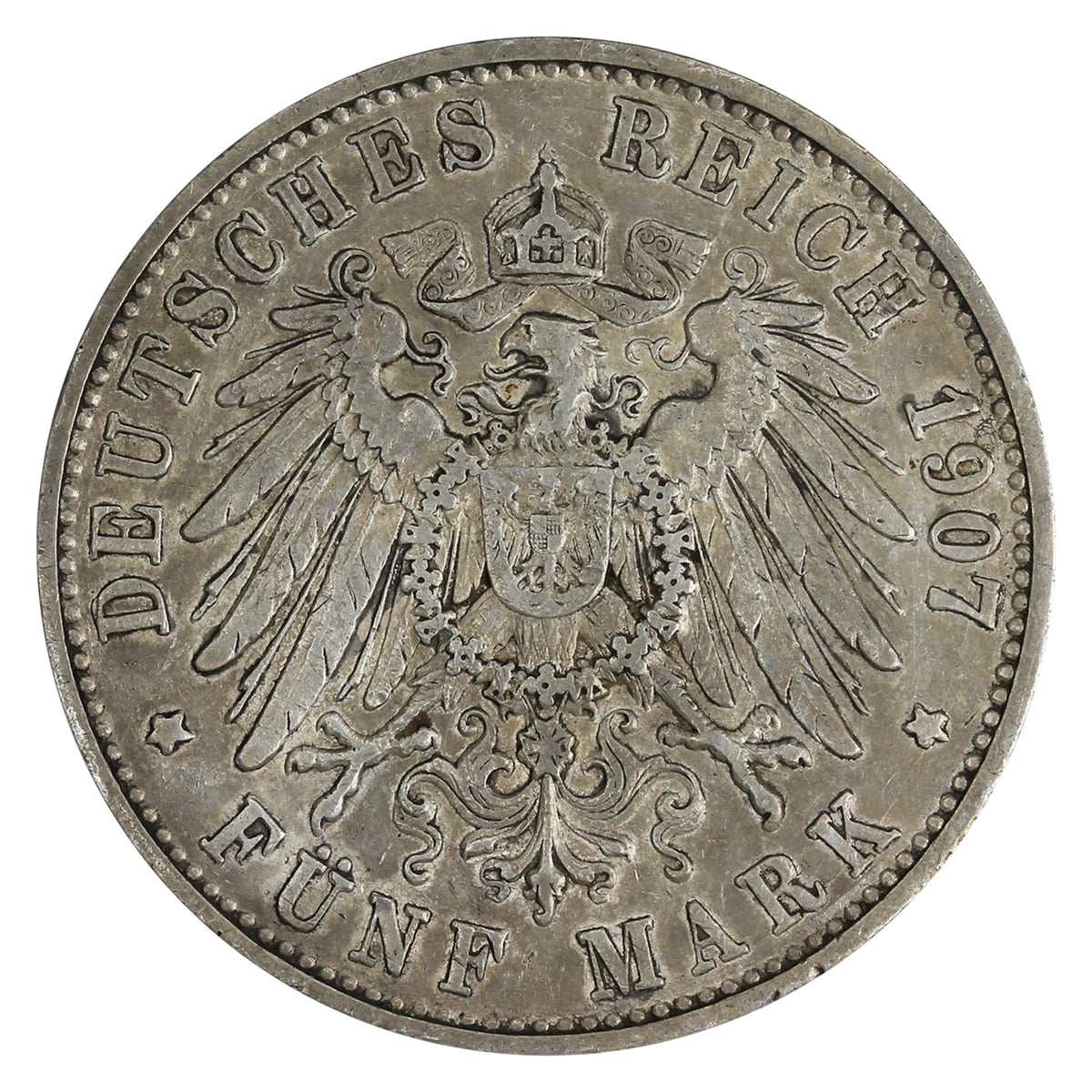 German States Wurttemberg 1907F 5 Marks VF-EF (VF30) $