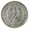 German Third Reich 1936E Hindenburg 5 Mark Almost Uncirculated (AU50) $