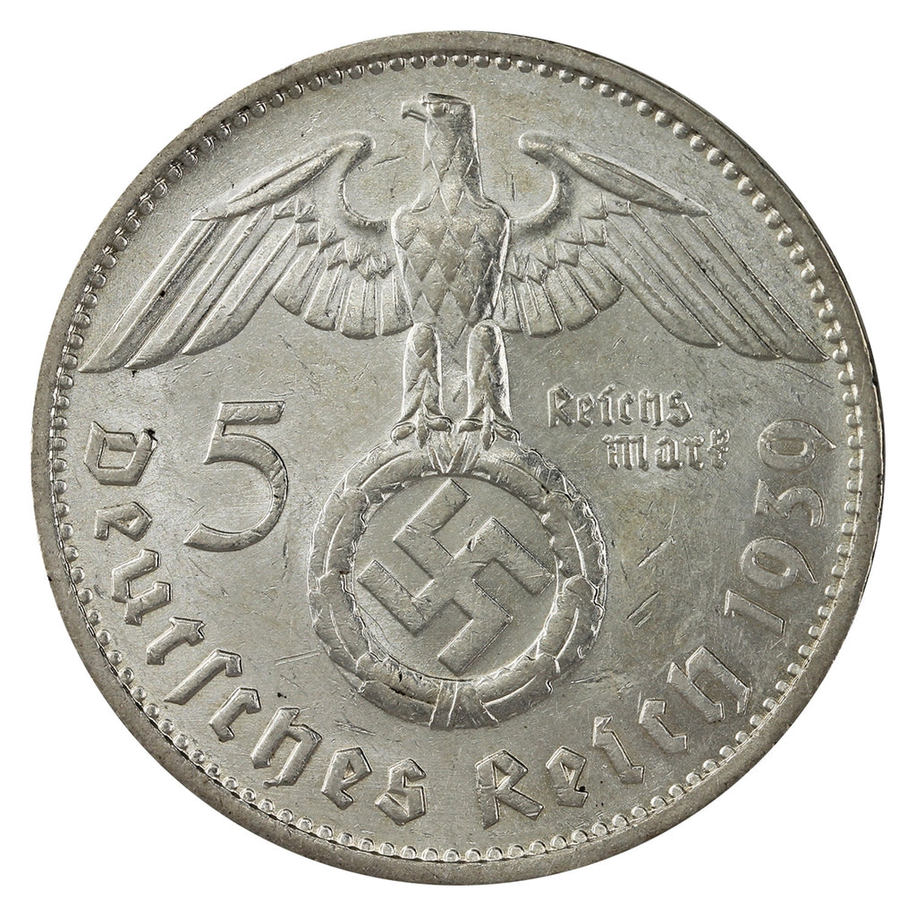 German Third Reich 1939F 5 Marks AU-UNC (AU55) $
