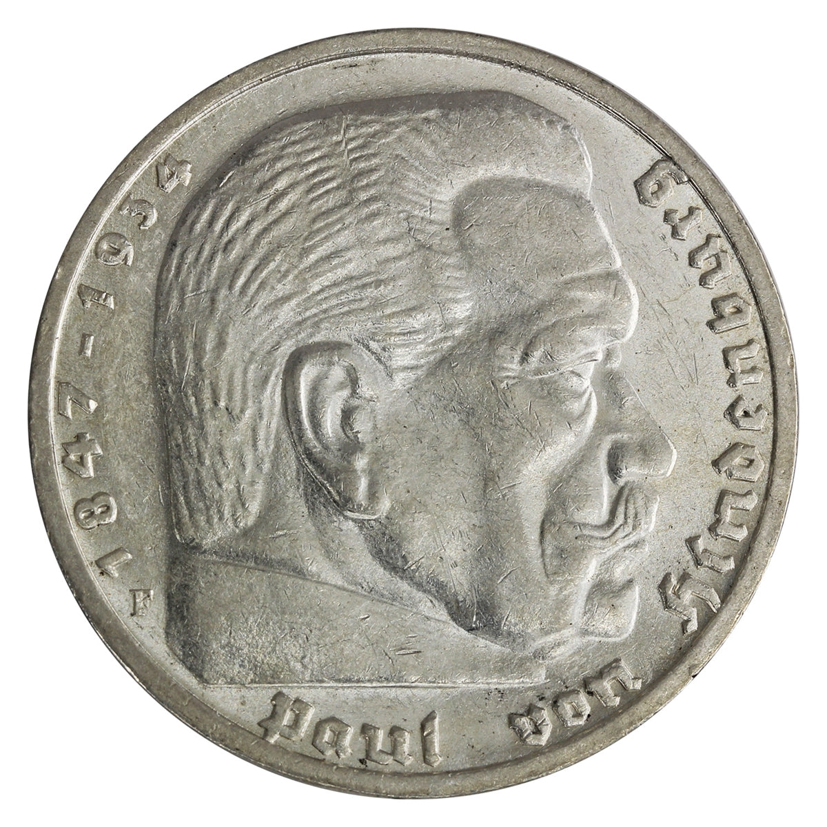 German Third Reich 1939F 5 Marks AU-UNC (AU55) $
