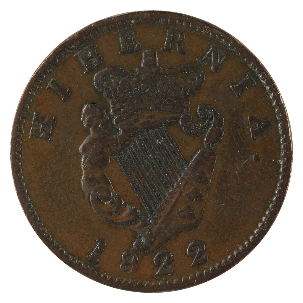 Ireland 1822 1/2 Penny Extra Fine (EF-40) $