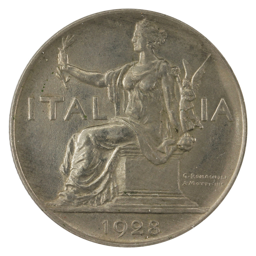 Italy 1928R 1 Lira Brilliant Uncirculated (MS63) $