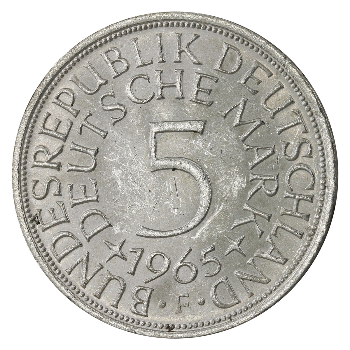 Germany 1965F 5 Marks Brilliant Uncirculated (MS63) $