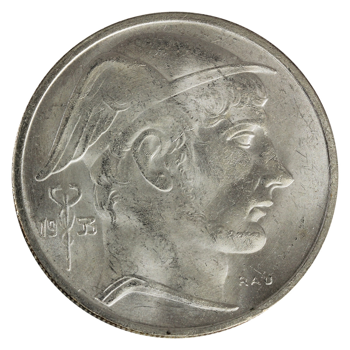 Belgium 1953 Dutch 20 Francs Brilliant Uncirculated (MS63)