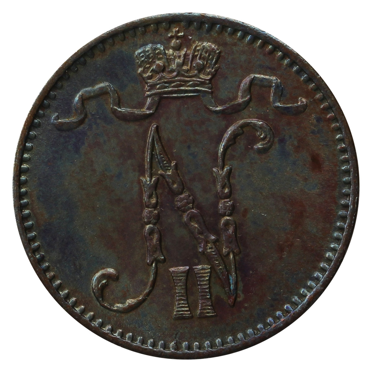 Finland 1908 Penni Brilliant Uncirculated (MS63) Lustrous