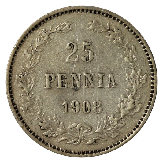 Finland 1908L 25 Pennia VF-EF (VF30)