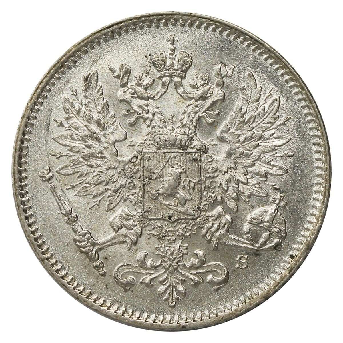 Finland 1913S 25 Pennia Brilliant Uncirculated (MS63)