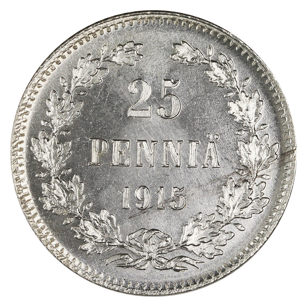 Finland 1915S 25 Pennia Brilliant Uncirculated (MS63)