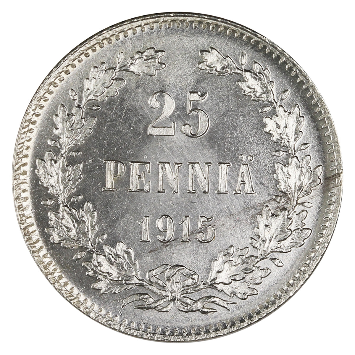 Finland 1915S 25 Pennia Brilliant Uncirculated (MS63)