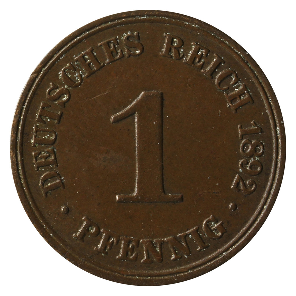 German Empire 1892A Pfennig Extra Fine (EF40)