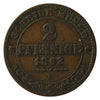German States 1862B Saxony 2 Pfennig F-VF (F15)