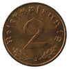 German Third Reich 1939J 2 Pfennig Brilliant Uncirculated (MS63)