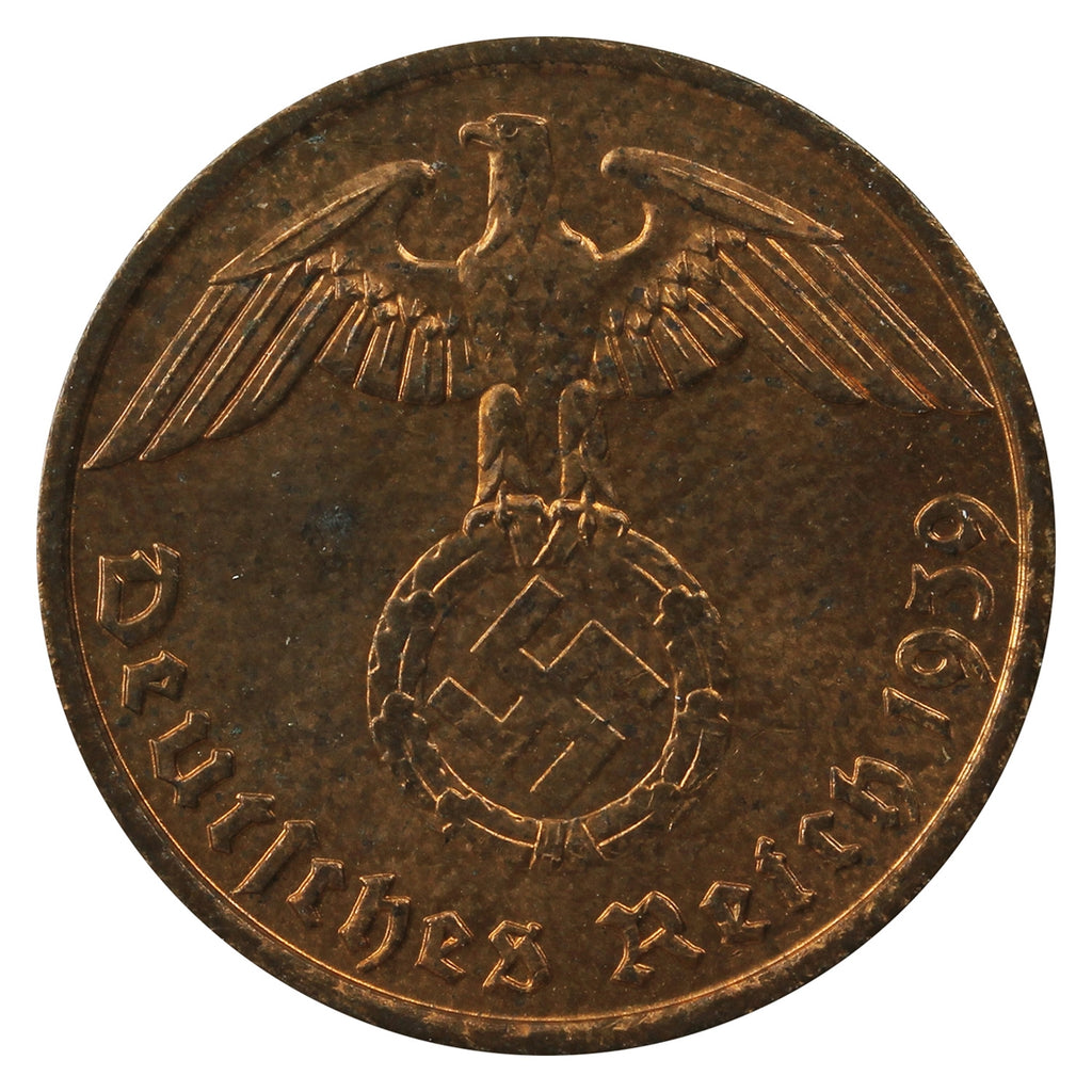 German Third Reich 1939J 2 Pfennig Brilliant Uncirculated (MS63)