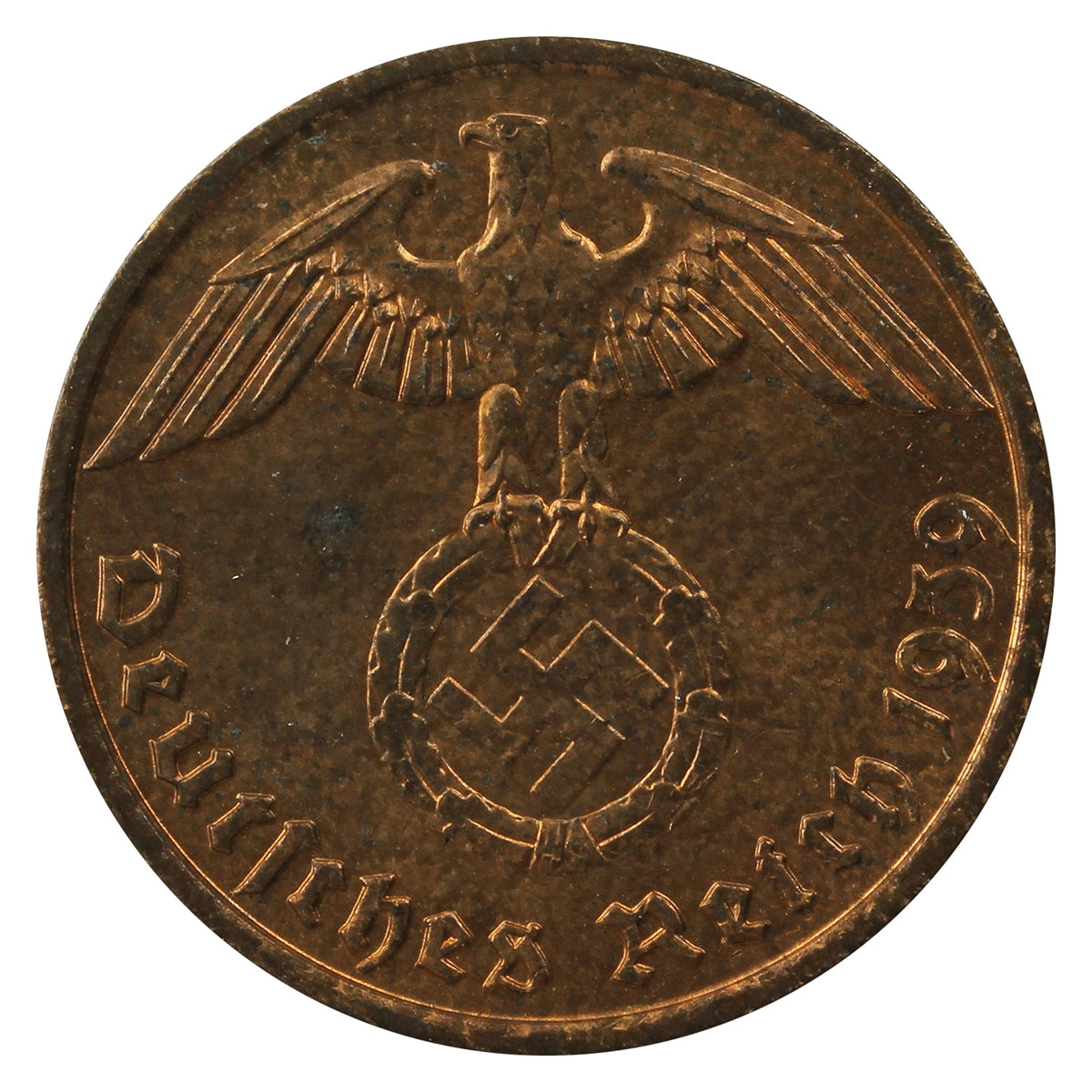 German Third Reich 1939J 2 Pfennig Brilliant Uncirculated (MS63)