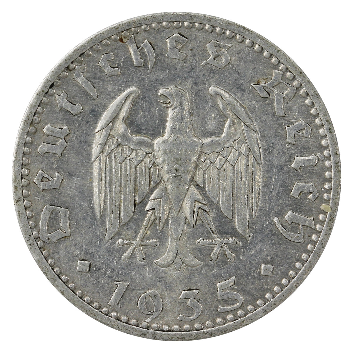 German Third Reich 1935A 50 Pfennig EF-AU (EF45)