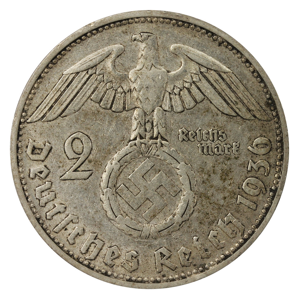 German Third Reich 1936D 2 Marks Very Fine (VF20)