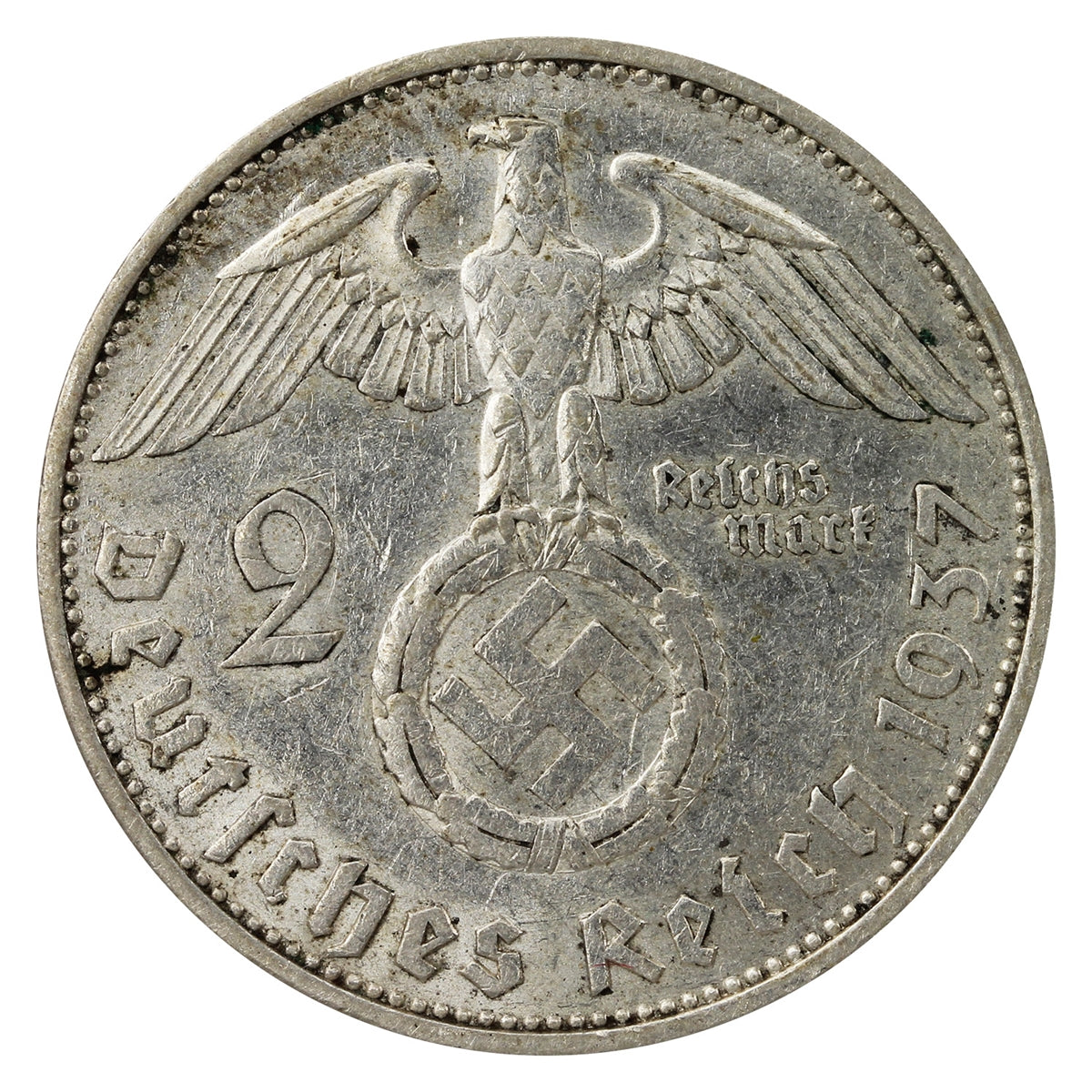 German Third Reich 1937A 2 Marks VF-EF (VF30)