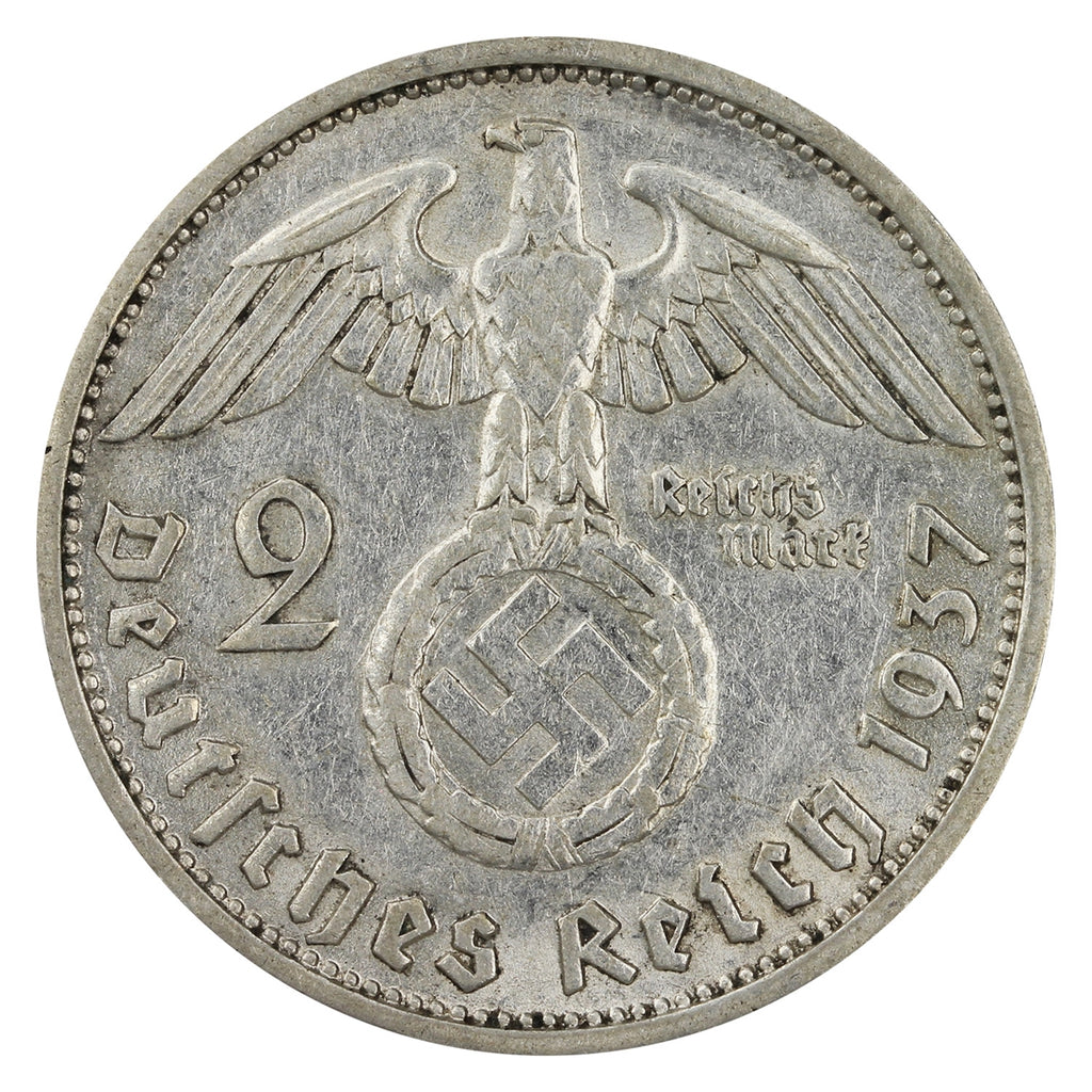 German Third Reich 1937F 2 Marks VF-EF (VF30)