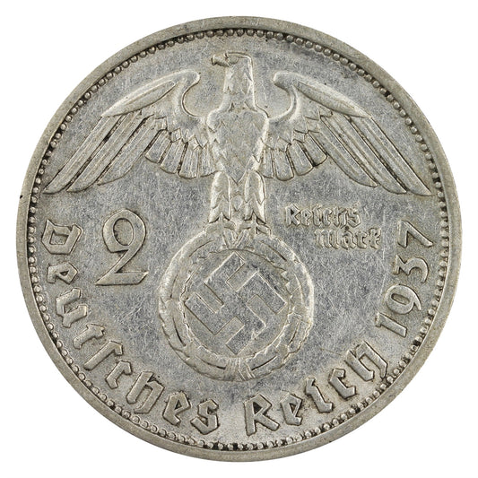 German Third Reich 1937F 2 Marks VF-EF (VF30)