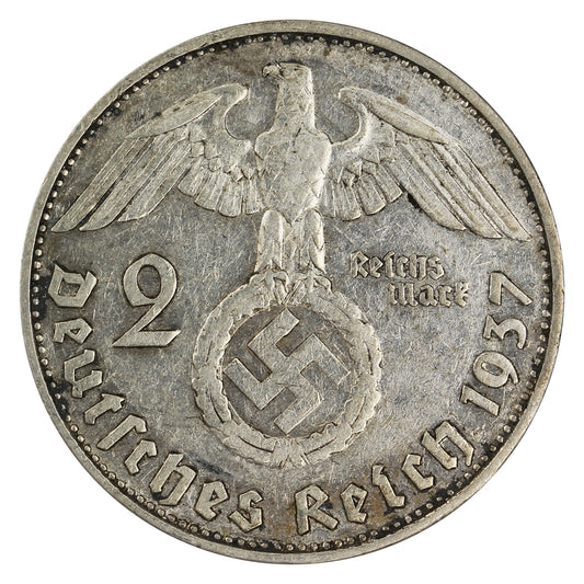 German Third Reich 1937G 2 Marks Very Fine (VF20)