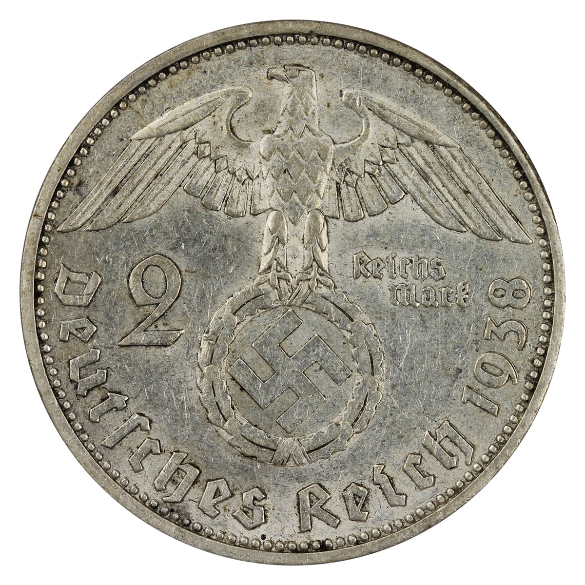 German Third Reich 1938A 2 Marks VF-EF (VF30)